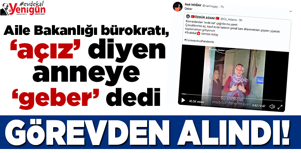 Aile Bakanlığı bürokratı, ‘açız’ diyen anneye ‘geber’ dedi