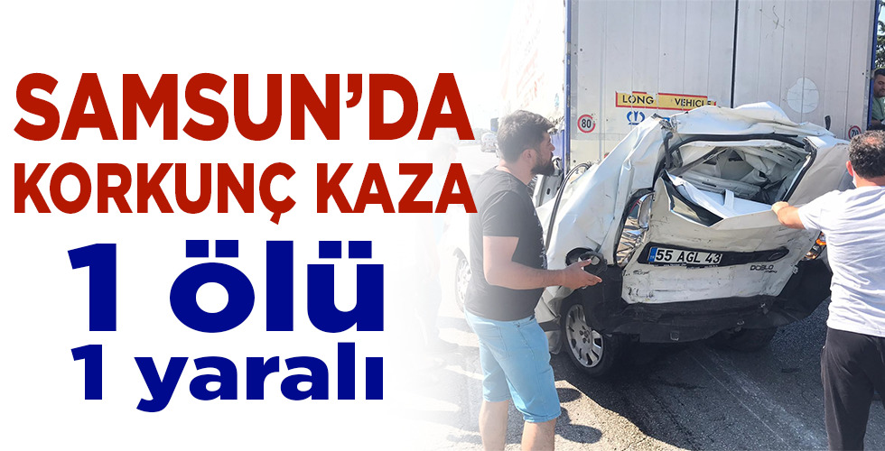 Hafif ticari araç iki tırın arasında preslendi: 1 ölü, 1 yaralı
