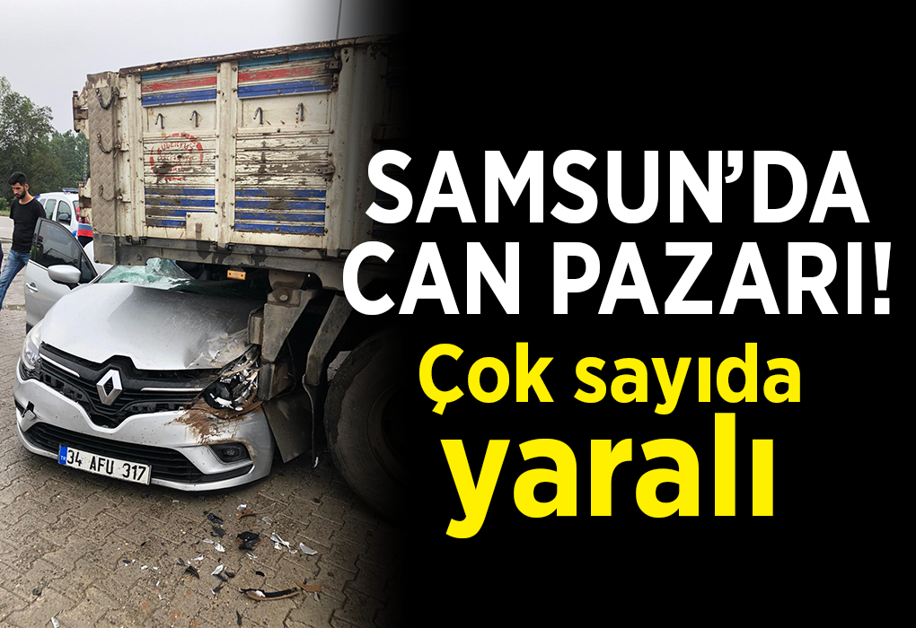  Samsun’da otomobil kamyonun altına girdi: 1’i çocuk 5 yaralı