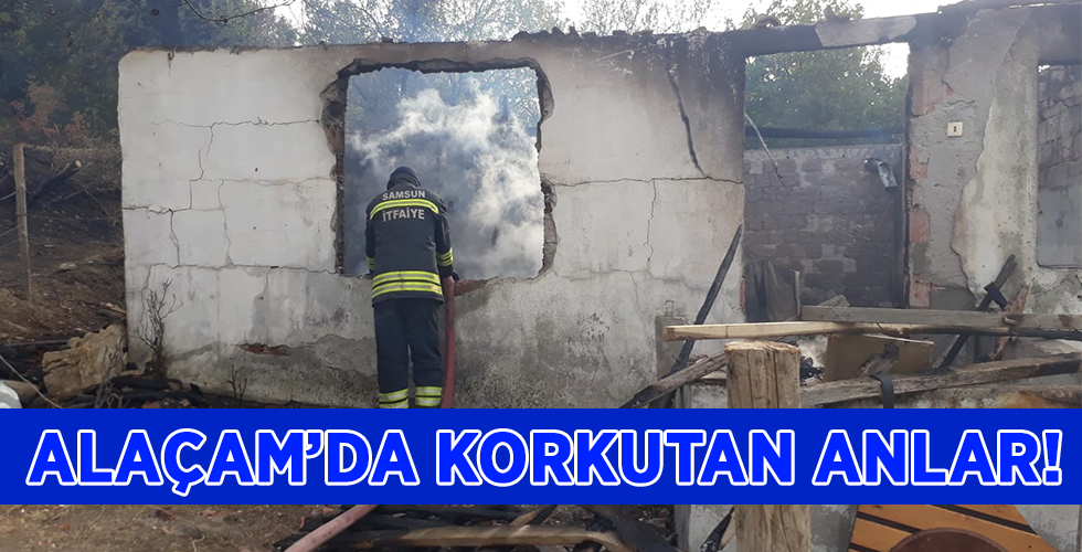  Yangında tek katlı ev küle döndü