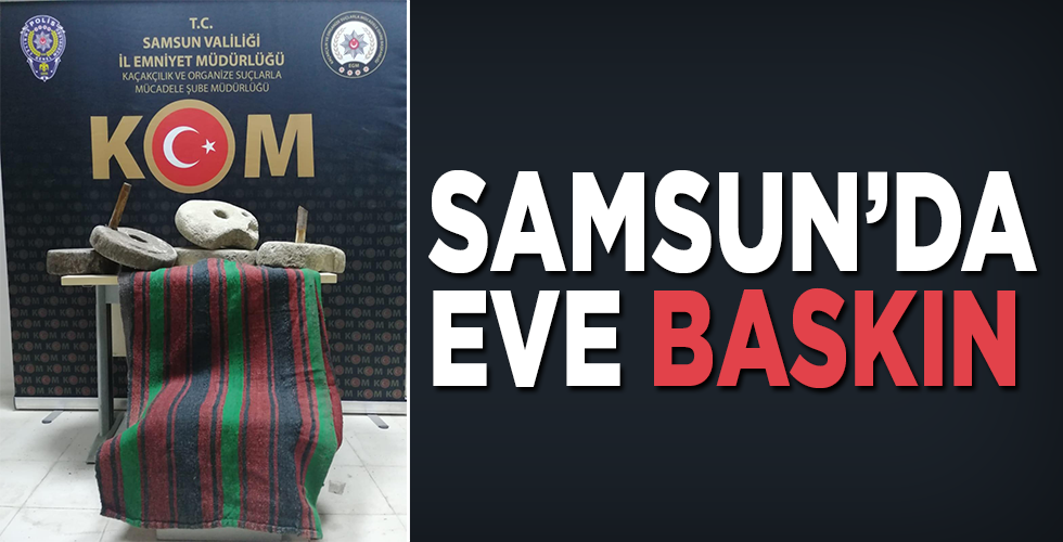 Evinde kaçak kilim ve öğütme taşı ele geçti