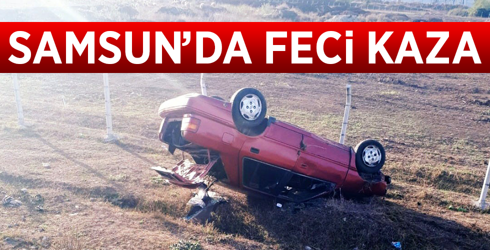  Samsun’da otomobil şarampole yuvarlandı: 1 yaralı