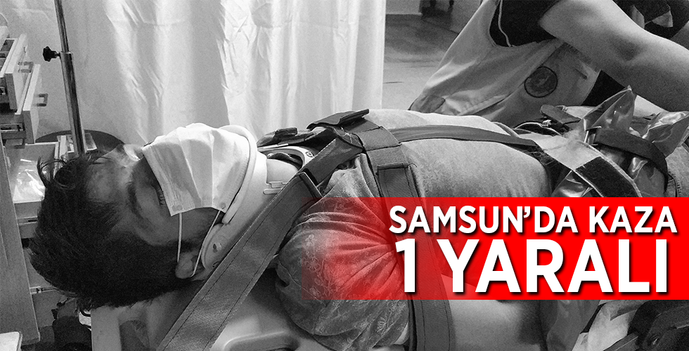 Samsun’da hafif ticari araç su kanalına devrildi: 1 yaralı