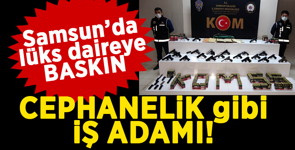 Samsun’da iş adamı 24 adet tabanca ve 6 bin 950 mermiyle yakalandı