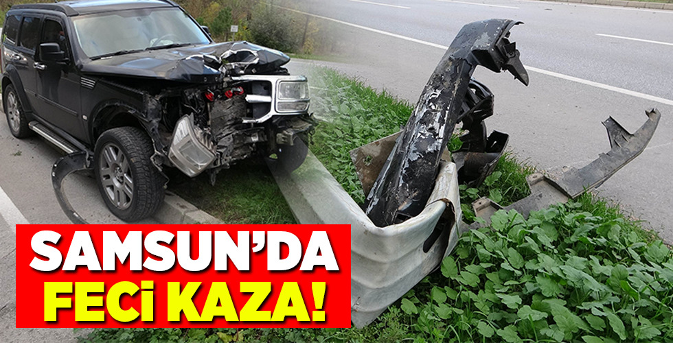 Samsun’da otomobil aydınlatma direğine çarptı: 2 yaralı