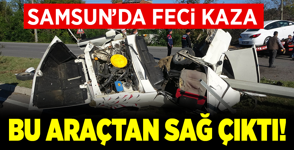  Parçalanan araçtan sağ çıktı: 2 yaralı