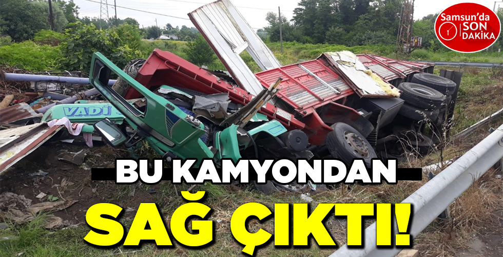 BU KAMYONDAN  SAĞ ÇIKTI!