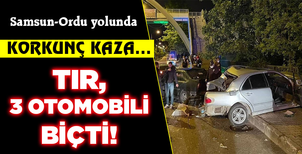 TIR, 3 OTOMOBİLİ BİÇTİ!