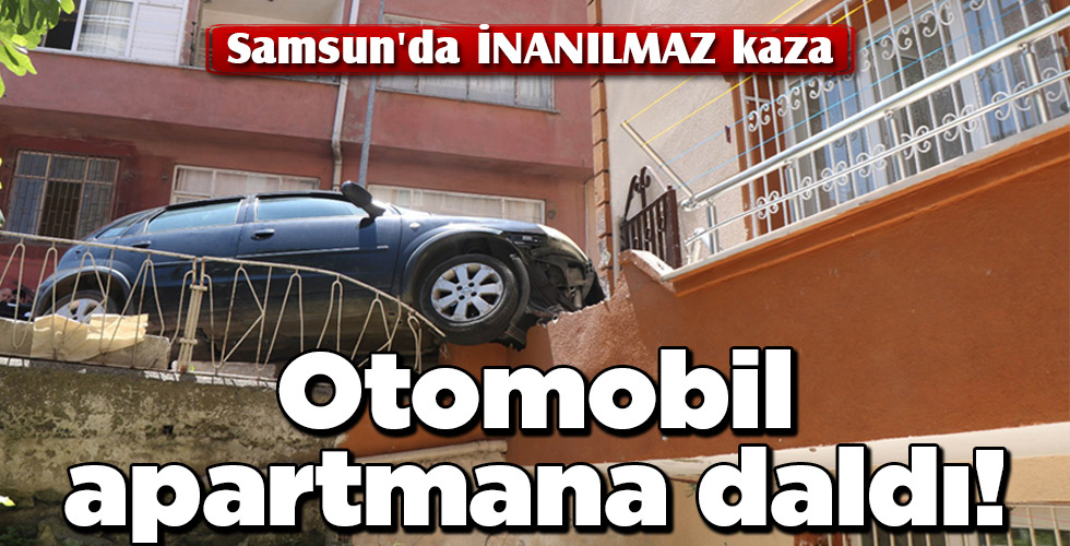 Otomobil apartmana daldı!