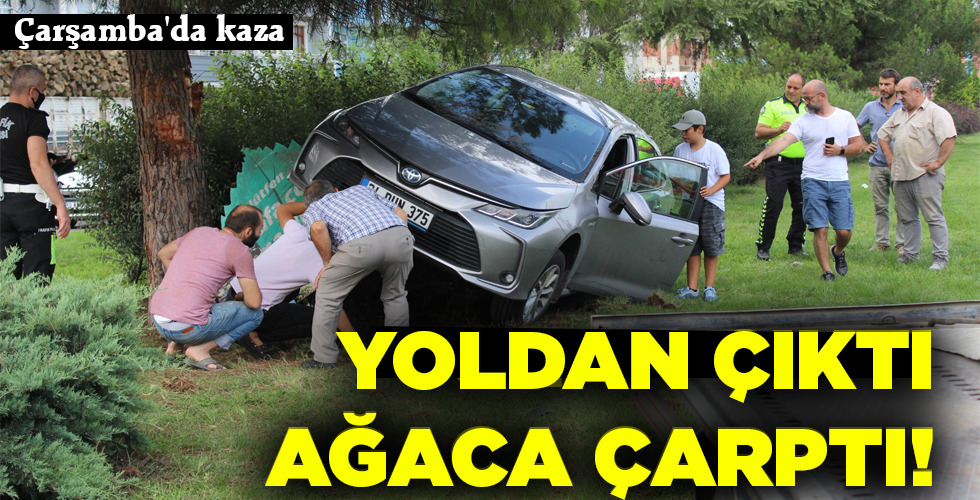 YOLDAN ÇIKTI AĞACA ÇARPTI!