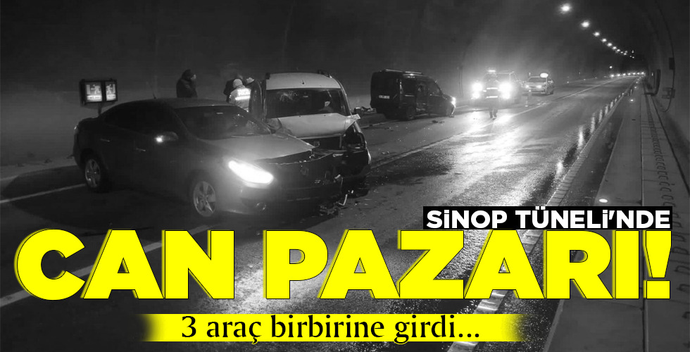 Sinop’ta Dranaz Tüneli'nde 3 aracın karıştığı zincirleme trafik kazasında 5 kişi yaralandı