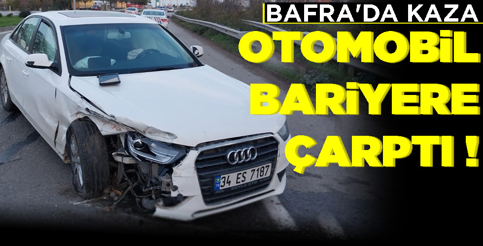 OTOMOBİL BARİYERE ÇARPTI !