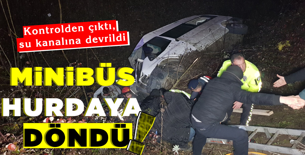 MİNİBÜS HURDAYA DÖNDÜ