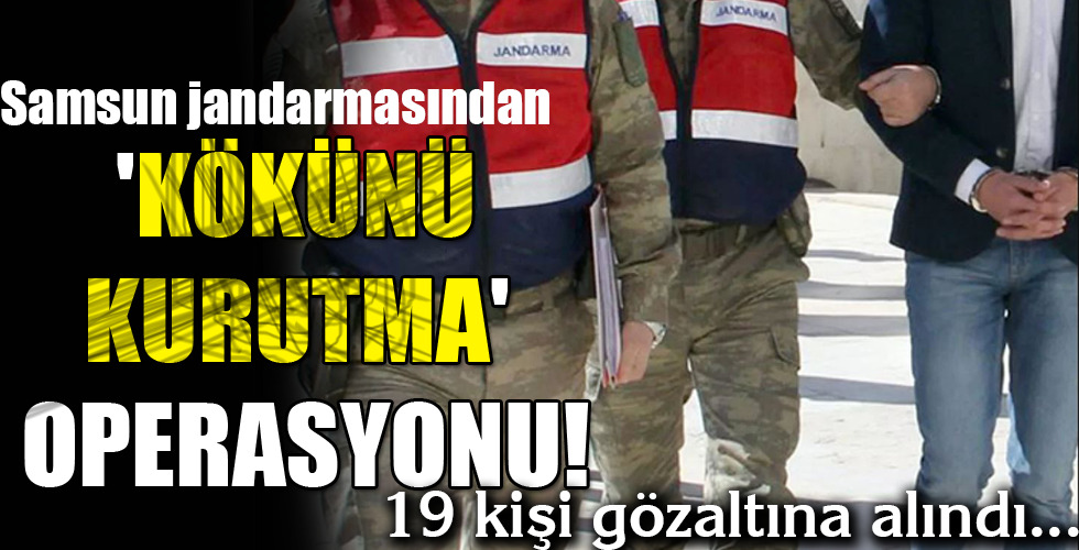 Samsun jandarmasından ‘KÖKÜNÜ KURUTMA’ OPERASYONU!