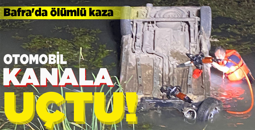 OTOMOBİL,KANALA UÇTU!