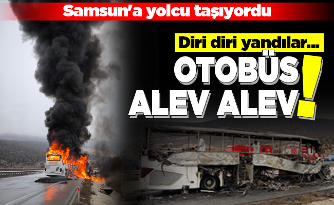 YOLCU OTOBÜSÜ ALEV ALEV!