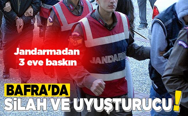 BAFRA’DA SİLAH VE UYUŞTURUCU!