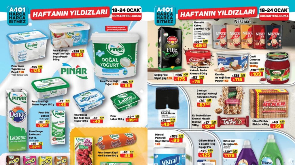 A101’de Pınar ve Rinso Ürünlerine İndirim Geliyor! A101 18 Ocak Aktüel Kataloğu!