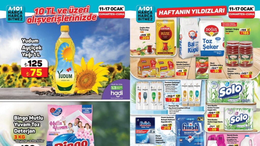 A101’de Ayçiçek Yağı 75 TL’ye Düştü! A101 11-17 Ocak Aktüel Kataloğu!
