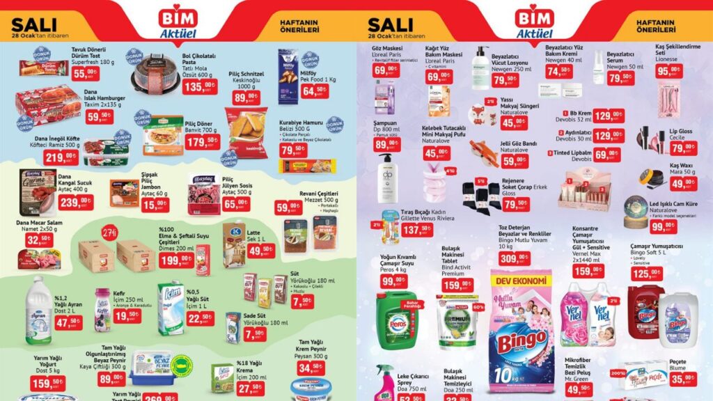 BİM’de İçim, Torku, Peros ve Vernel Ürünlerine İndirim Geliyor! BİM 28 Ocak Aktüel Kataloğu!