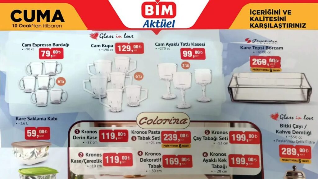 BİM’de Arnica ve Paşabahçe Ürünlerine İndirim Geliyor! BİM 10 Ocak Aktüel Kataloğu!