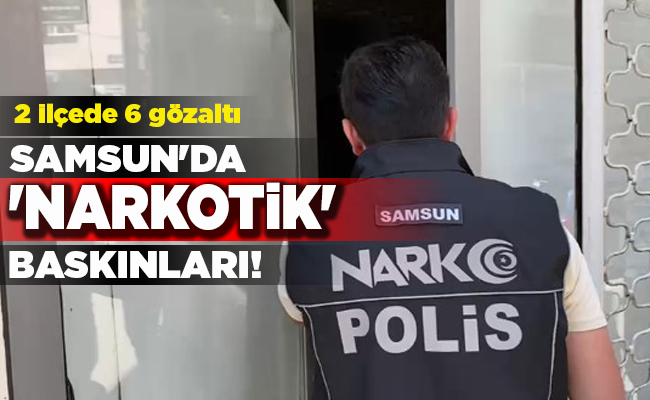 2 ilçede 6 gözaltı SAMSUN’DA ‘NARKOTİK’ BASKINLARI!