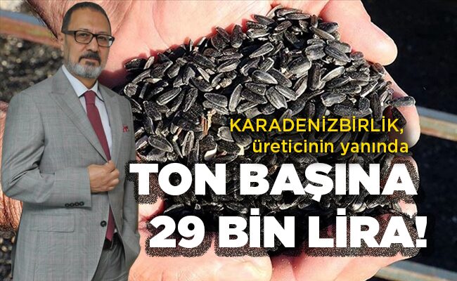 KARADENİZBİRLİK, üreticinin yanında  TON BAŞINA 29 BİN LİRA!