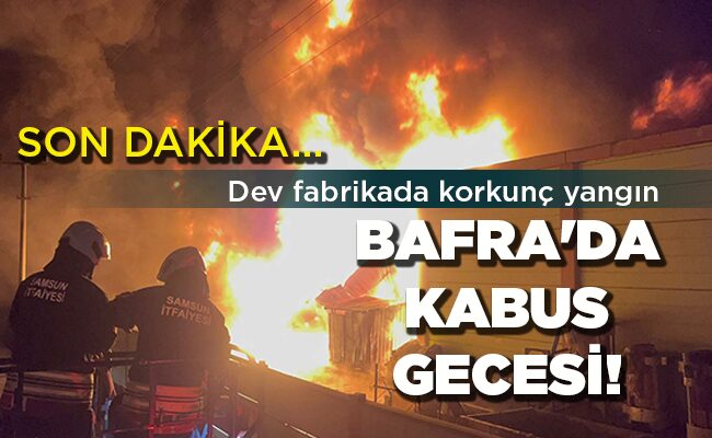 Dev fabrikada korkunç yangın  BAFRA’DA KABUS GECESİ!