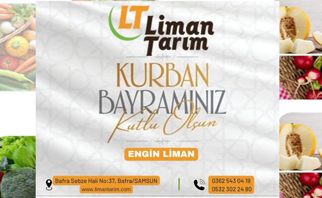 Bafra LİMAN TARIM, Engin Liman: ‘TÜM İSLAM ALEMİNİN  BAYRAMI KUTLU OLSUN’
